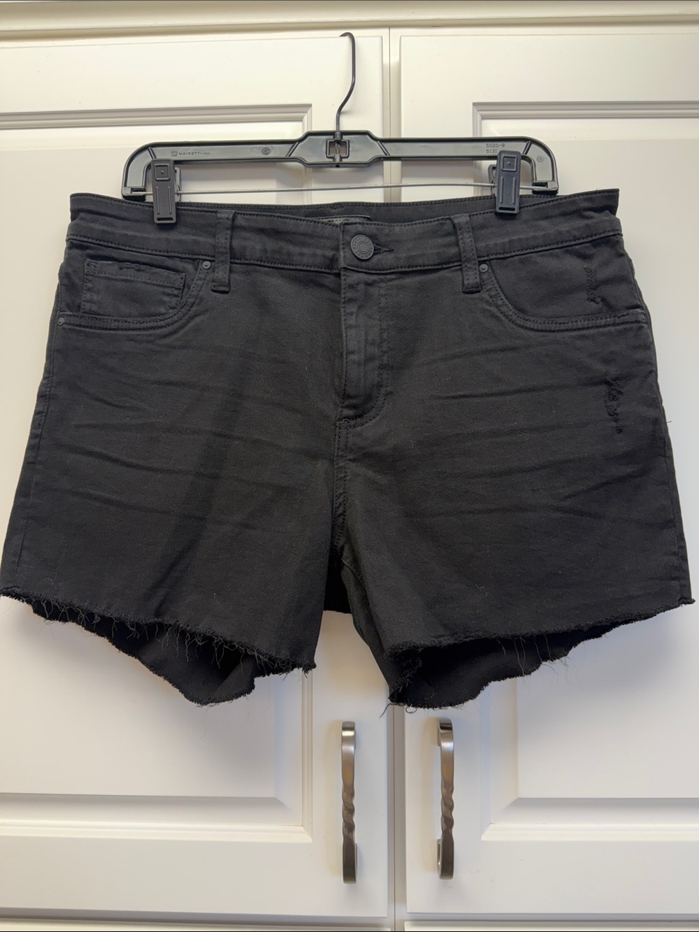 Kut from the Kloth Black Gidget Denim Frayed Short
